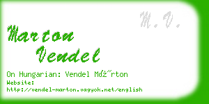 marton vendel business card